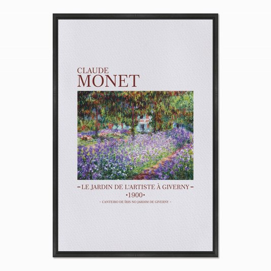 Quadro em Tela Canvas Canteiro de Íris no Jardim em Giverny de Claude Monet