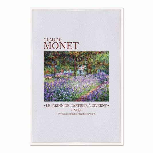 Quadro em Tela Canvas Canteiro de Íris no Jardim em Giverny de Claude Monet