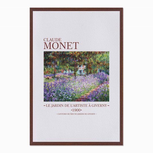 Quadro em Tela Canvas Canteiro de Íris no Jardim em Giverny de Claude Monet
