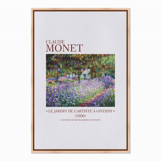 Quadro em Tela Canvas Canteiro de Íris no Jardim em Giverny de Claude Monet