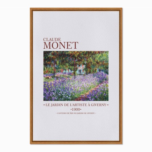 Quadro em Tela Canvas Canteiro de Íris no Jardim em Giverny de Claude Monet