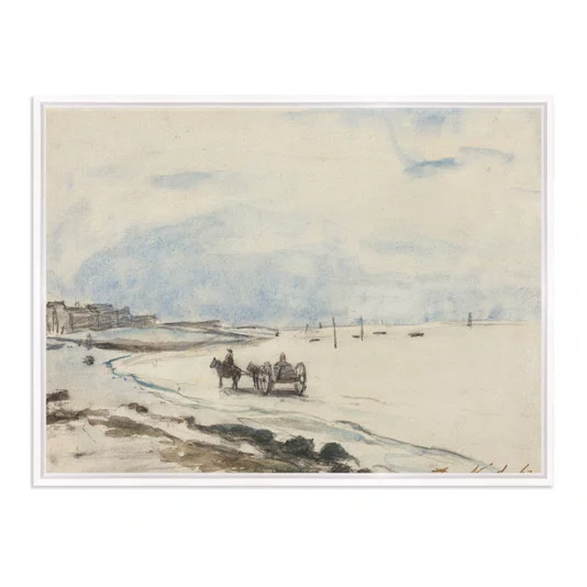 Quadro Em Tela Canvas "Carrinho na Praia de Etretat" de Johan Barthold Jongkind