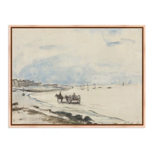 Quadro Em Tela Canvas "Carrinho na Praia de Etretat" de Johan Barthold Jongkind