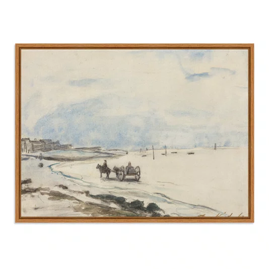Quadro Em Tela Canvas "Carrinho na Praia de Etretat" de Johan Barthold Jongkind