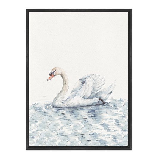 Quadro Em Tela Canvas Cisne No Lago Vintage Farmhouse
