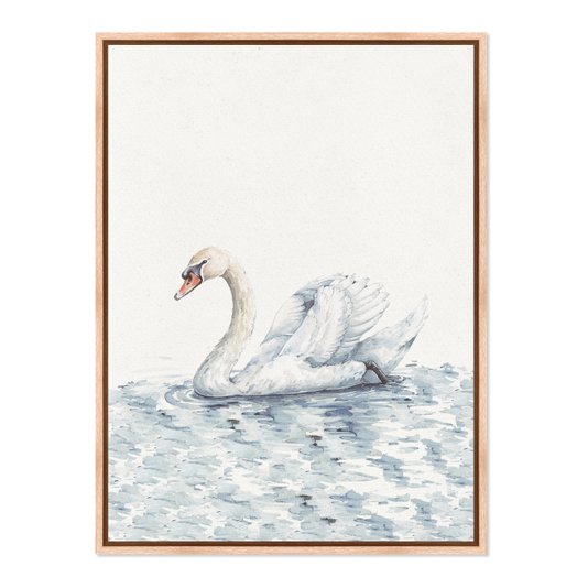 Quadro Em Tela Canvas Cisne No Lago Vintage Farmhouse