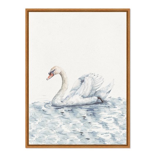 Quadro Em Tela Canvas Cisne No Lago Vintage Farmhouse