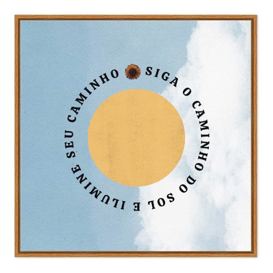 Quadro em Tela Canvas Colagem Abstrata Frase Redonda