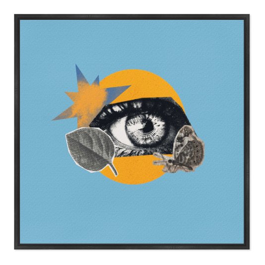 Quadro em Tela Canvas Colagem Abstrata Olho E Forma Geométricas