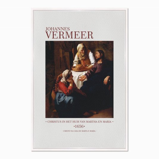 Quadro em Tela Canvas Cristo na Casa de Marta e Maria de Johannes Vermeer