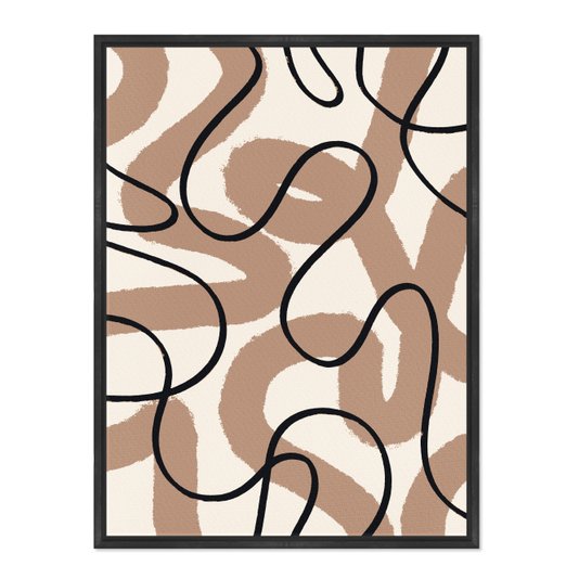 Quadro Em Tela Canvas Curvas Abstratas Estilo Japandi