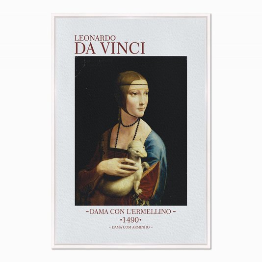 Quadro em Tela Canvas Dama com Arminho de Leonardo da Vinci