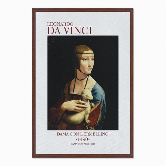 Quadro em Tela Canvas Dama com Arminho de Leonardo da Vinci