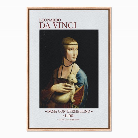 Quadro em Tela Canvas Dama com Arminho de Leonardo da Vinci