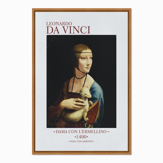 Quadro em Tela Canvas Dama com Arminho de Leonardo da Vinci