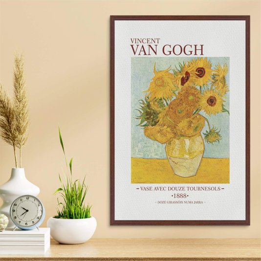 Quadro em Tela Canvas Doze Girassóis Numa Jarra de Van Gogh