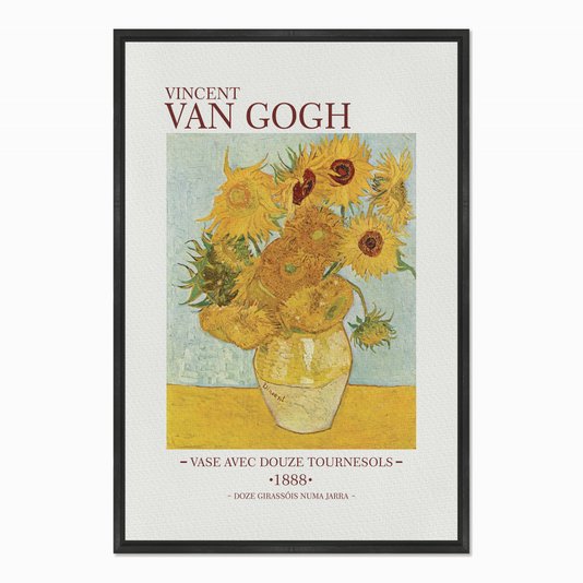 Quadro em Tela Canvas Doze Girassóis Numa Jarra de Van Gogh