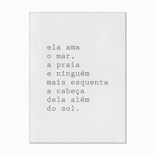 Quadro em Tela Canvas Ela Ama o Mar, a Praia...