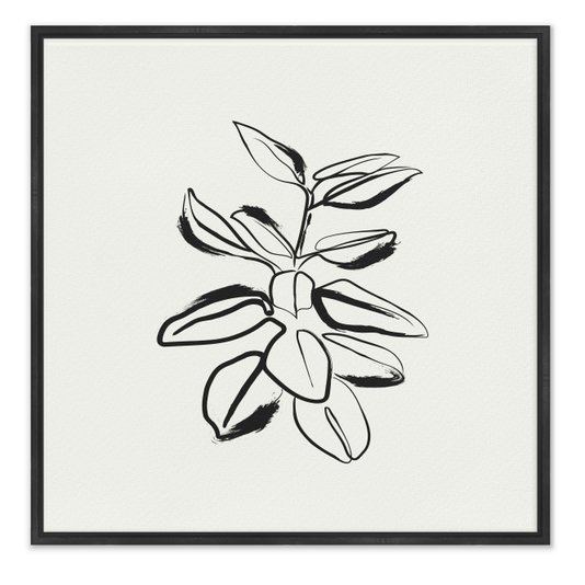 Quadro Em Tela Canvas Esboço Planta Estilo Japandi
