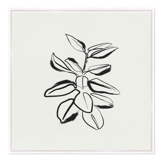 Quadro Em Tela Canvas Esboço Planta Estilo Japandi