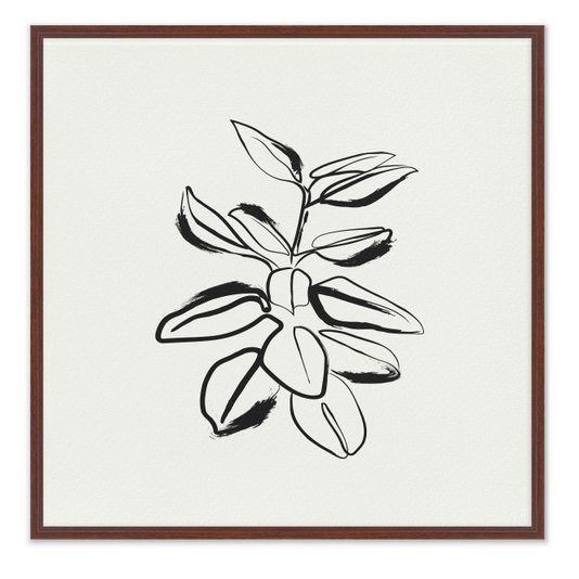 Quadro Em Tela Canvas Esboço Planta Estilo Japandi