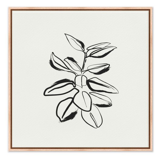 Quadro Em Tela Canvas Esboço Planta Estilo Japandi