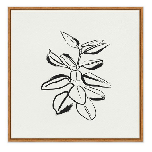 Quadro Em Tela Canvas Esboço Planta Estilo Japandi
