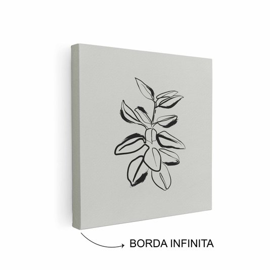 Quadro Em Tela Canvas Esboço Planta Estilo Japandi