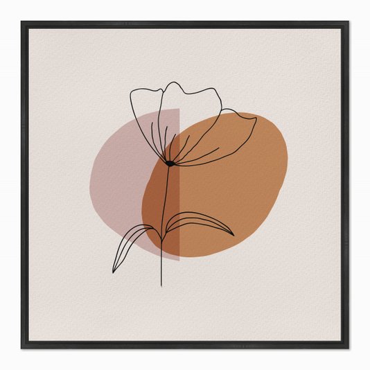 Quadro em Tela Canvas Flor em Tons de Marrom