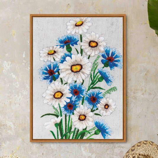 Quadro Em Tela Canvas Flores Margaridas Vintage Farmhouse