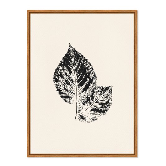 Quadro Em Tela Canvas Folha Abstrata Minimalista Estilo Japandi
