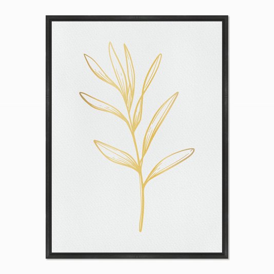Quadro em Tela Canvas Folha Dourada