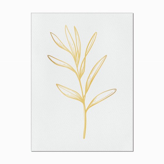 Quadro em Tela Canvas Folha Dourada