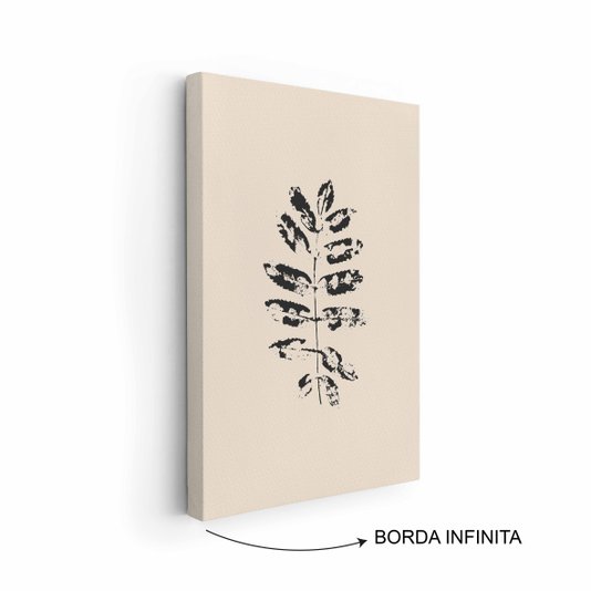 Quadro Em Tela Canvas Folhas Abstratas Minimalistas Estilo Japandi
