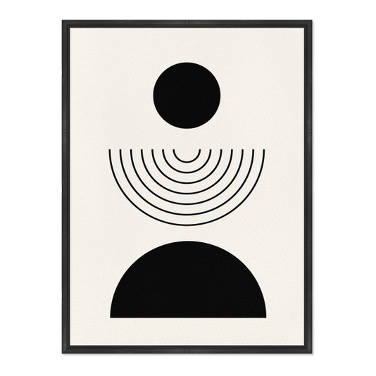 Quadro Em Tela Canvas  Formas Geométricas Pretas
