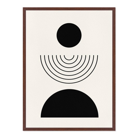 Quadro Em Tela Canvas  Formas Geométricas Pretas