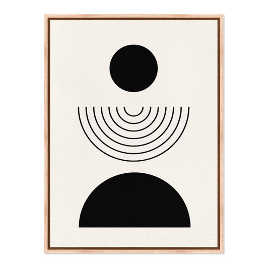 Quadro Em Tela Canvas  Formas Geométricas Pretas