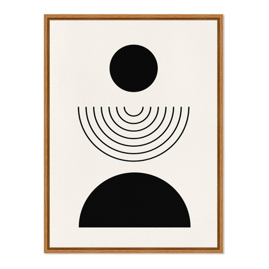 Quadro Em Tela Canvas  Formas Geométricas Pretas