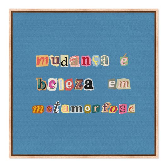 Quadro em Tela Canvas Frase Com Colagens Abstratas