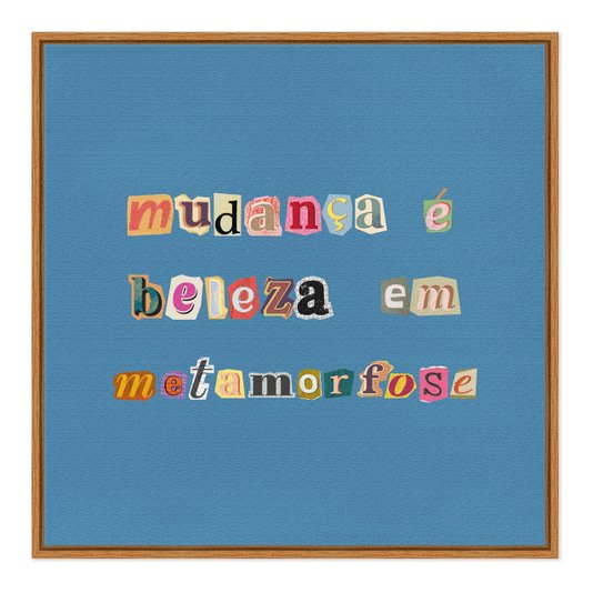 Quadro em Tela Canvas Frase Com Colagens Abstratas