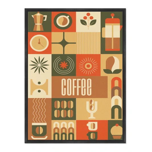 Quadro Em Tela Canvas Geométrica Coffee Culture Estilo Modern Heritage