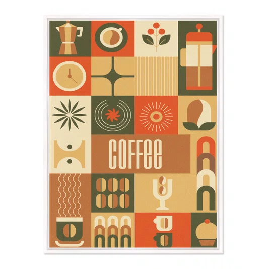 Quadro Em Tela Canvas Geométrica Coffee Culture Estilo Modern Heritage