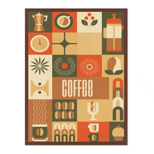 Quadro Em Tela Canvas Geométrica Coffee Culture Estilo Modern Heritage