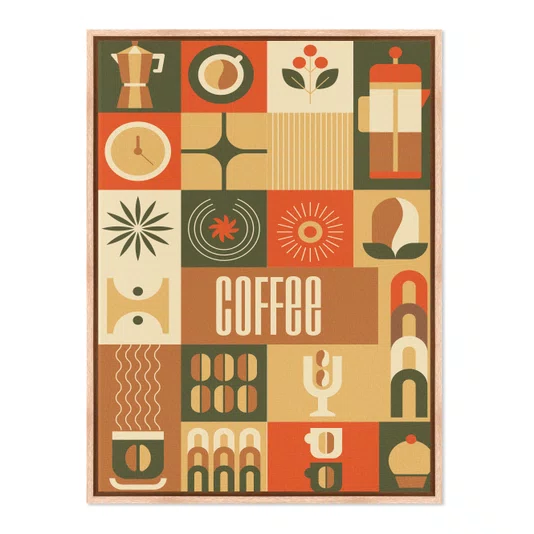 Quadro Em Tela Canvas Geométrica Coffee Culture Estilo Modern Heritage