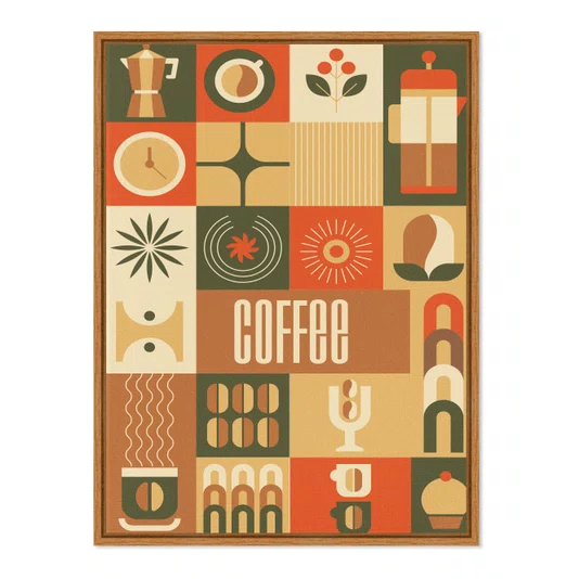 Quadro Em Tela Canvas Geométrica Coffee Culture Estilo Modern Heritage