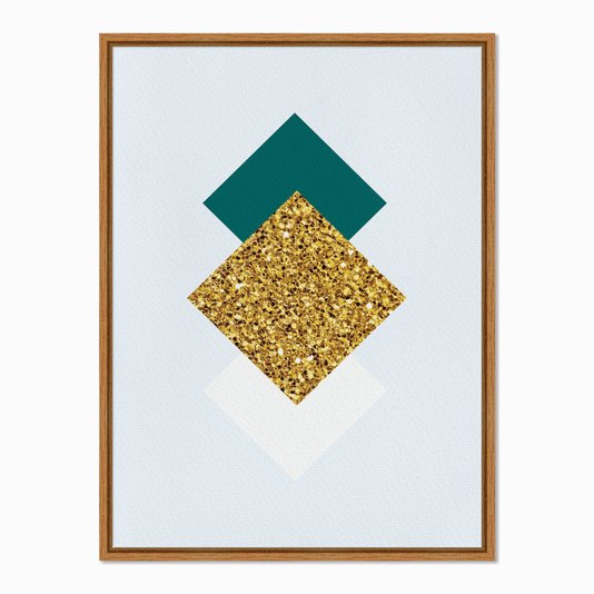 Quadro em Tela Canvas Geométrico Losango Dourado