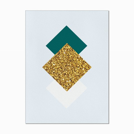 Quadro em Tela Canvas Geométrico Losango Dourado