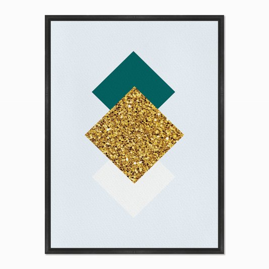 Quadro em Tela Canvas Geométrico Losango Dourado
