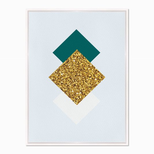 Quadro em Tela Canvas Geométrico Losango Dourado