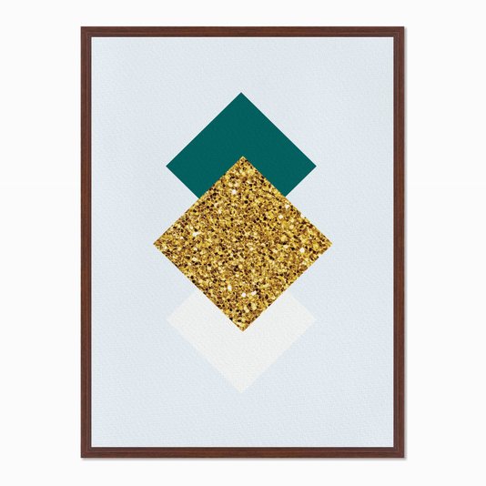 Quadro em Tela Canvas Geométrico Losango Dourado